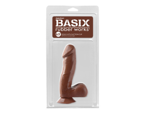 PD Basix 6.5in Dong Balls & Suction Brn