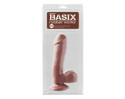 PD Basix 7.5in Dong Balls & Suction Brn