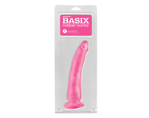 PD Basix Slim 7in Dildo w/Suction Pink