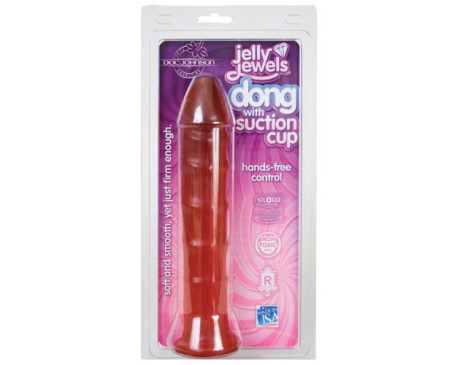 Jelly Jewel Dong W/ Suction Cup (Ruby)