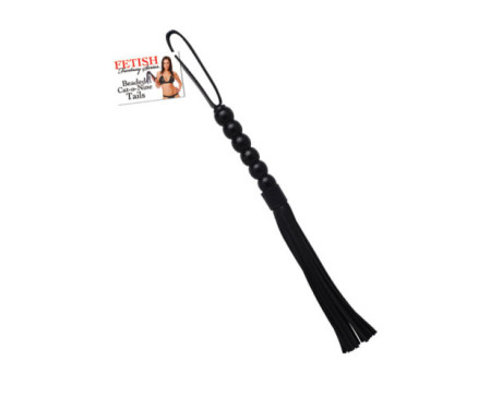 FF Beaded Cat-o-Nine Tails Flogger Black