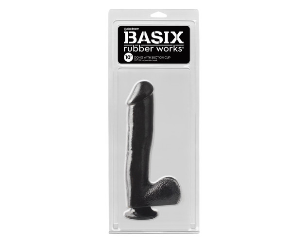 PD Basix 10in Dong Balls & Suction Blk