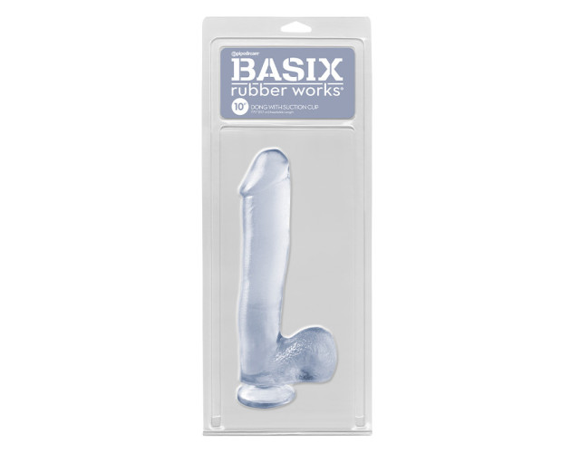 PD Basix 10in Dong Balls & Suction Clr