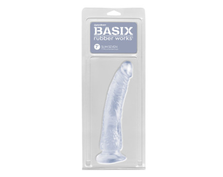 PD Basix Slim 7in Dildo w/Suction Clear