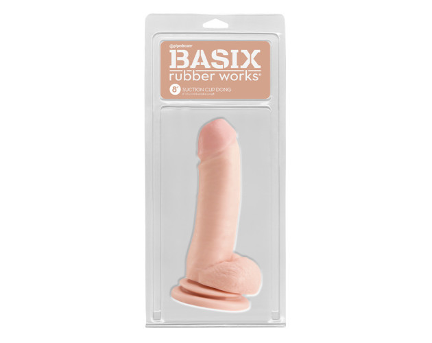 PD Basix 8in Dong Balls & Suction Beige