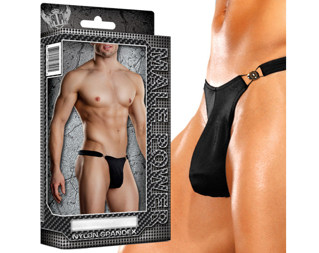 MP Nylon Spandex Bong Clip Thong Bk L/XL