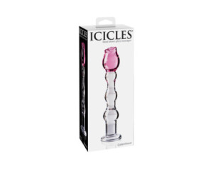 Icicles No.12 7.75in Glass Dildo Rose Pink