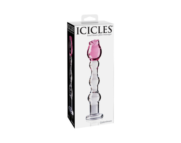 Icicles No.12 7.75in Glass Dildo Rose Pink