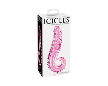 Icicles No.24 6in Glass Dildo Handle Pink