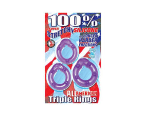 All American Triple Rings (Clear/Purple)