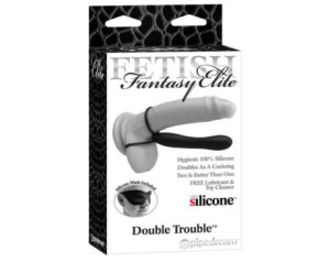 FF Elite Double Trouble 6in Strap-On Blk