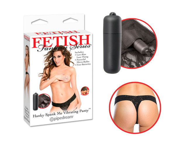 FF Hanky Spank Me Vibrating Panty Black