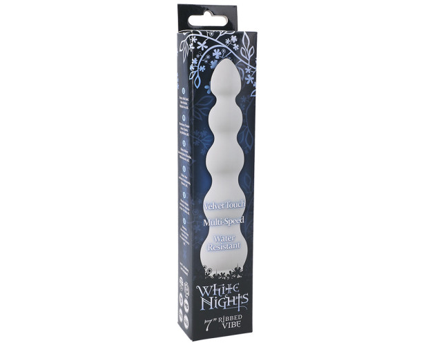 White Nights 7in Ribbed Vibrator