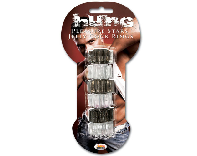 Hung Pleasure Stars Black/Clear (6pk)