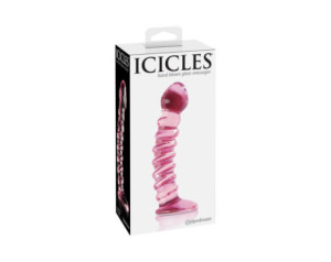 Icicles No.28 7.25in Glass Dildo Pink