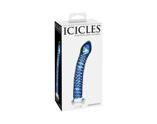 Icicles No.29 7.25in Glass Dildo Blue