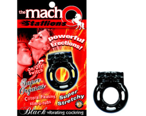 Macho Stallions Vib Cock Ring (Black)