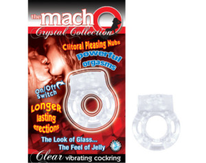 Macho Crystal Coll Vib Cock Ring (Clear)