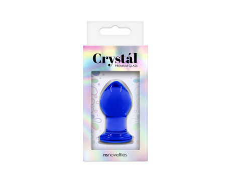 Crystal Glass Anal Plug Small Blue