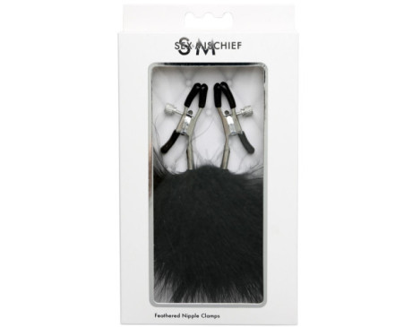 SS S&M Feathered Nipple Clamps Black