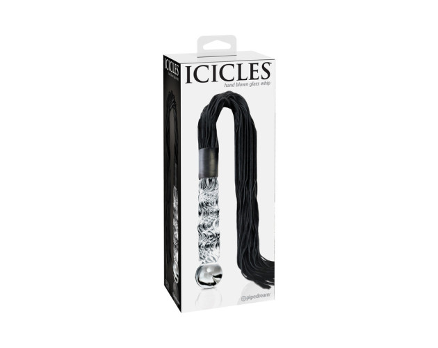 Icicles No.38 Leather Flogger Glass ClrBlk