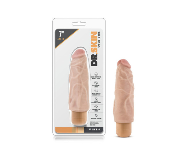 Dr. Skin Vibe 9 Dildo 7.5in Vibr Beige