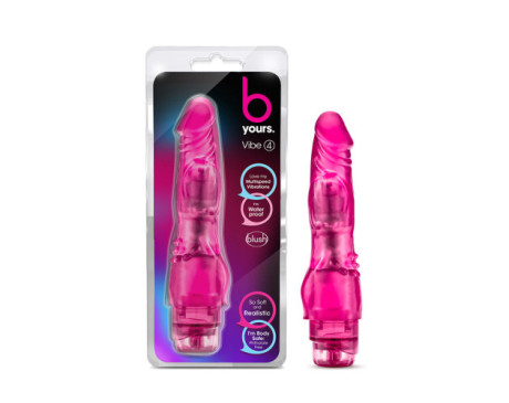 B Yours Vibe 4 Dildo 8in Vibrating Pink