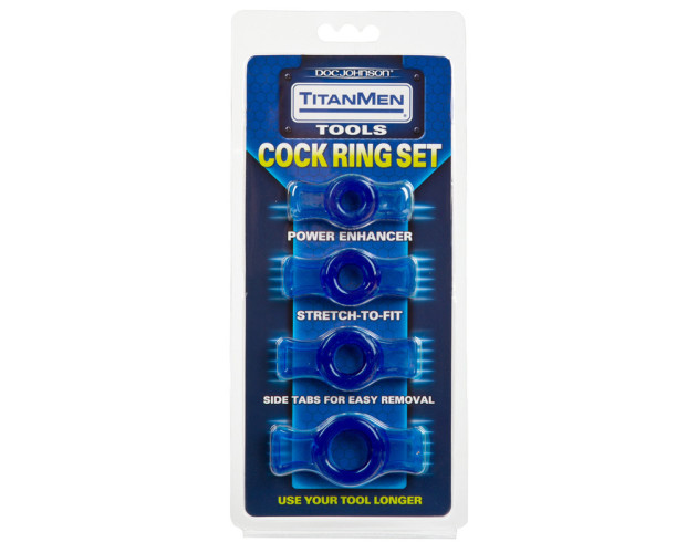 TitanMen - Cock Ring Set Blue