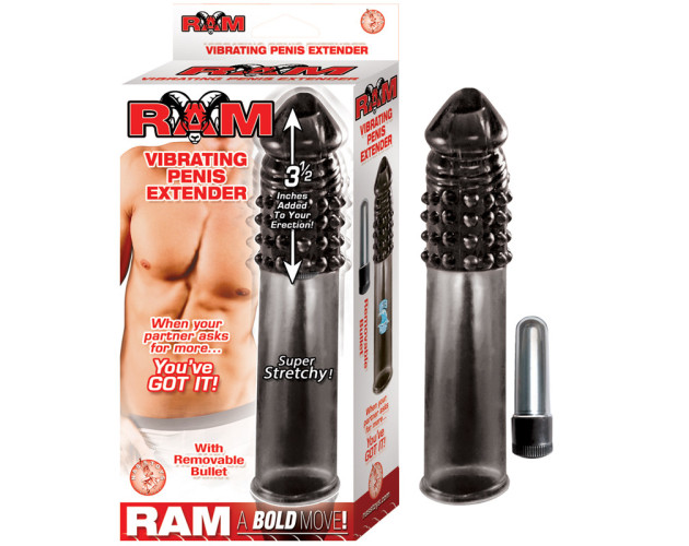 Ram 3.5in Vibrating Penis Extender (Smk)