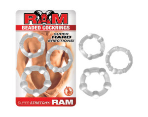 Ram Beaded Cockrings (Clear)