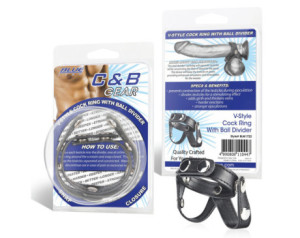 CB Gear V-style Cock Ring w/Ball Divider