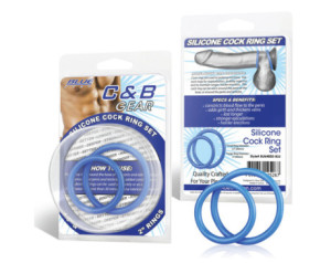 CB Gear 3pc Silicone Cock Ring Set Blue