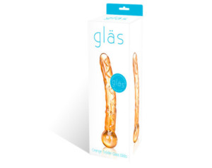 Glas 7.5in Orange Tickler Glass Dildo