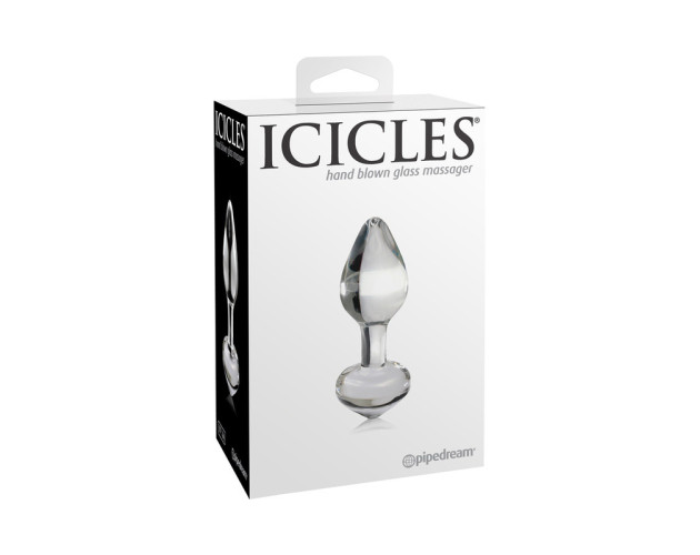 Icicles No.44 Glass Anal Plug 3.25in Clear