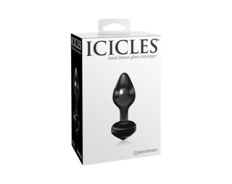 Icicles No.44 Glass Anal Plug 3.25in Black