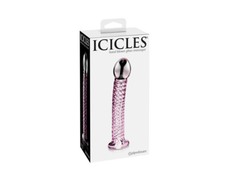 Icicles No.53 7in Glass Dildo Pink