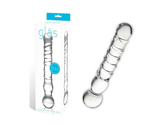 Glas 8in Joystick Clear Glass Dildo