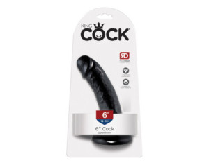 King Cock 6in Cock w/ Suction Cup Black