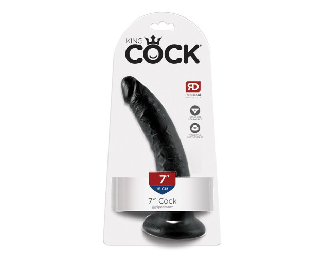 King Cock 7in Cock w/ Suction Cup Black