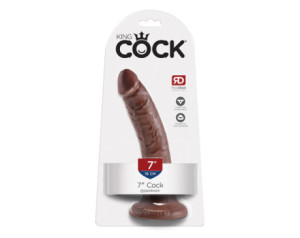 King Cock 7in Cock w/ Suction Cup Brown