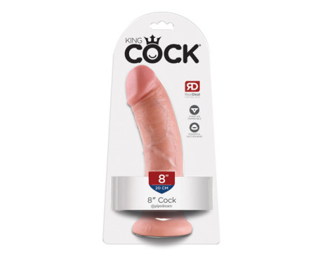 King Cock 8in Cock w/ Suction Cup Beige