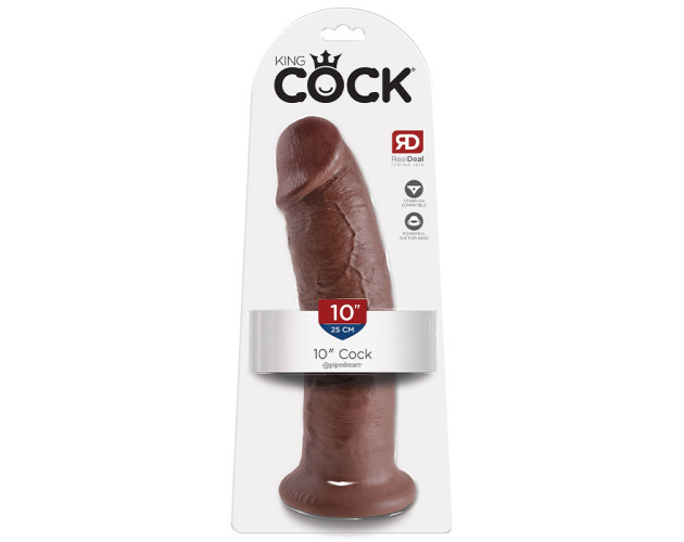 King Cock 10in Cock w/ Suction Cup Brown