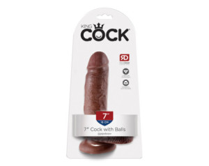 King Cock 7in Cock w/ Balls Brown