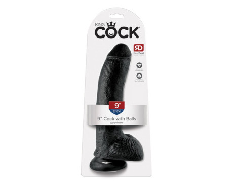 King Cock 9in Cock w/ Balls Black