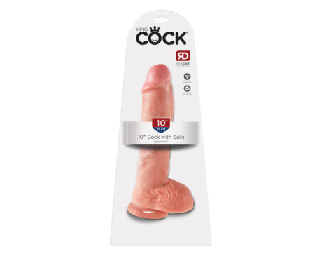 King Cock 10in Cock w/ Balls Beige