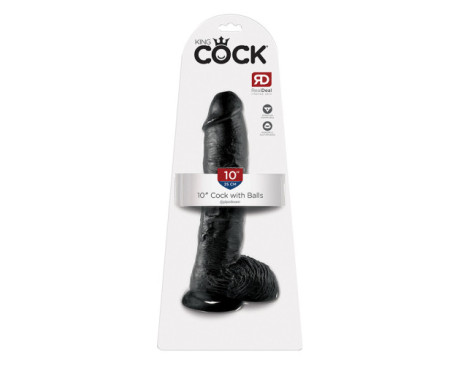 King Cock 10in Cock w/ Balls Black