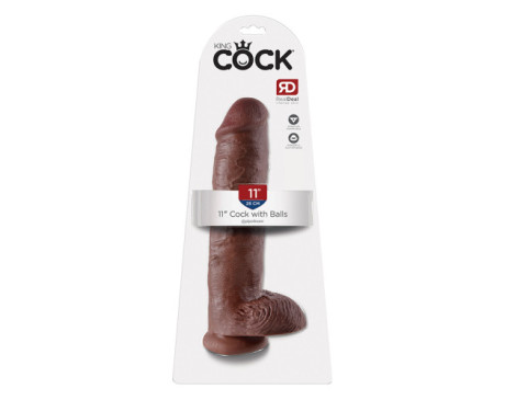 King Cock 11in Cock w/ Balls Brown