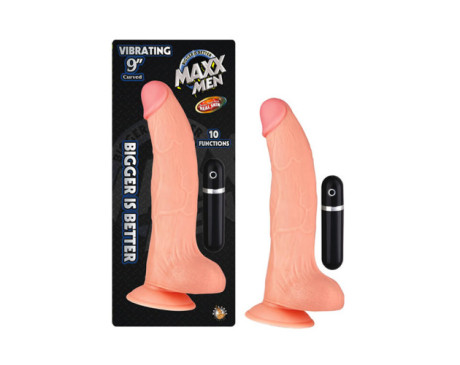 Maxx Men Vib 9in. Curved Dong (Ivory)