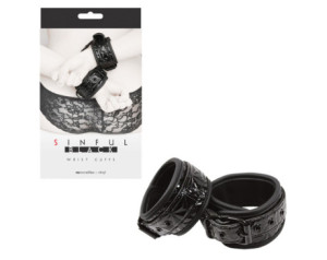 Sinful Vinyl Wrist Cuffs Black