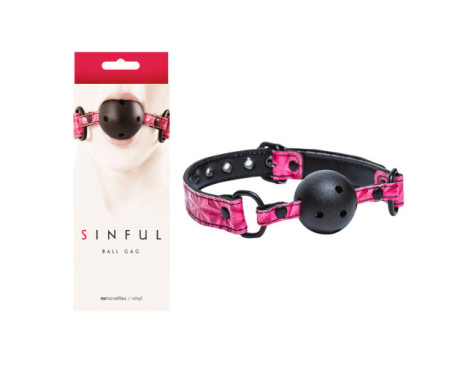 Sinful Vinyl Ball Gag Pink